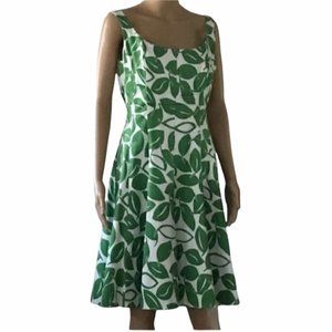 Nine West green leaf Floral Fit & flare Sundress